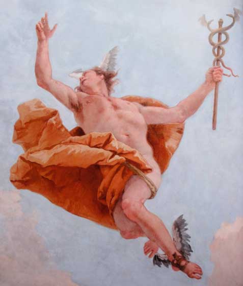 Hermes descendiendo del cielo. Giovanni Battista Tiepolo. 1696-1770.