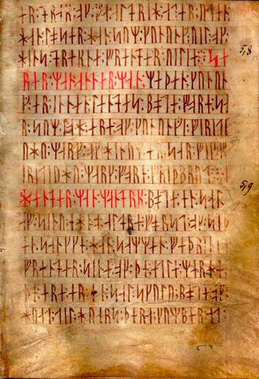 Codex Runicus, un pergamino de c. 1300