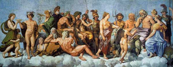Concilio de los Dioses en el Olimpo. Rafael Sanzio. 1513-14